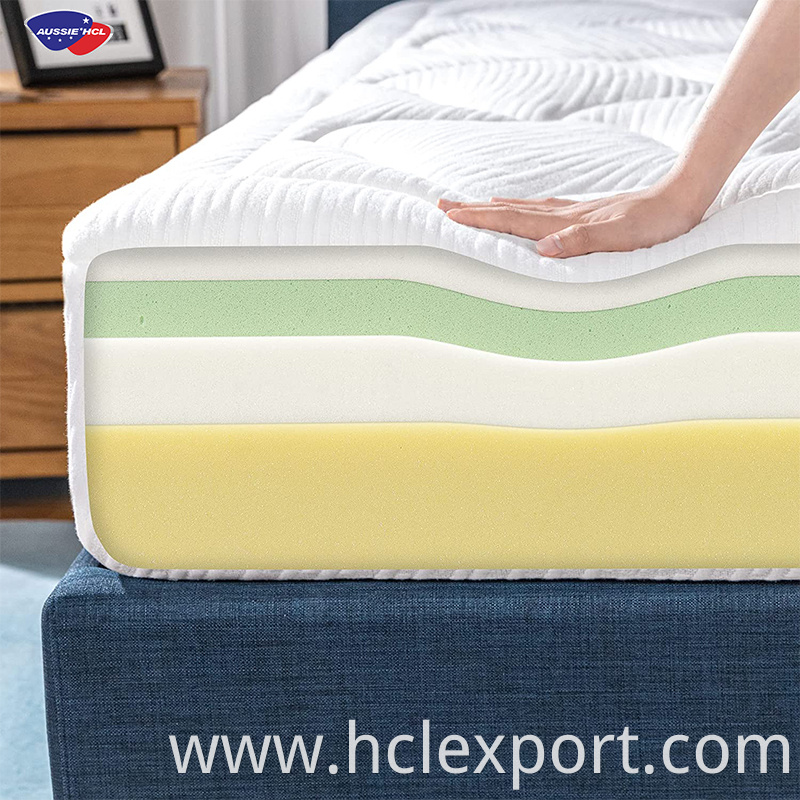 Premium imported twin full king queen mattress roll in box royal swirl gel memory rebonded foam mattress